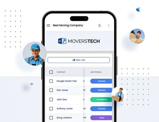 moverstech on mobile screen