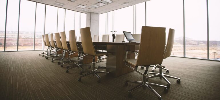 An empty conference room.