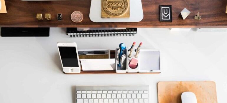 An organized desk.