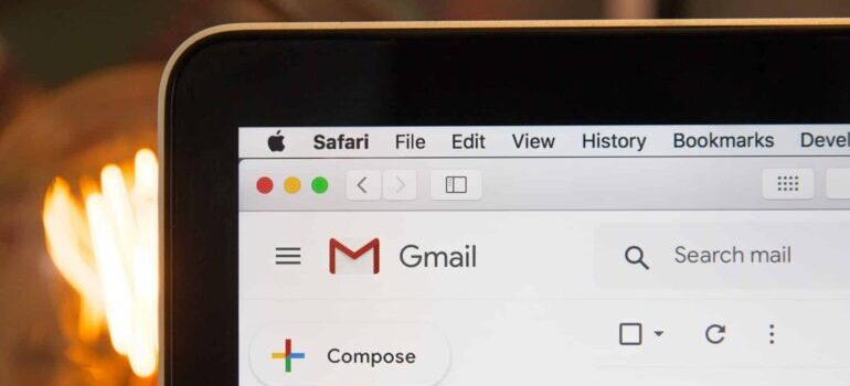 An open Gmail tab.