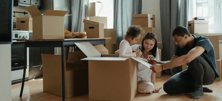 A family enjoying the advantages of quick CRM benefits for busy movers
