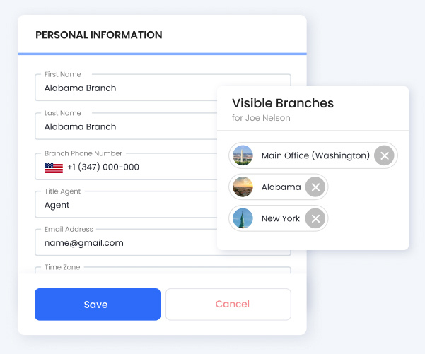 personal inforation in moverstech crm