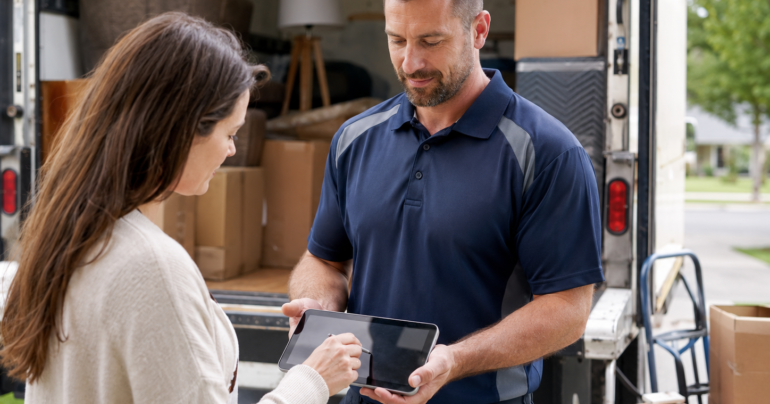 mover capturing a digital signature to keep audit-ready moving records